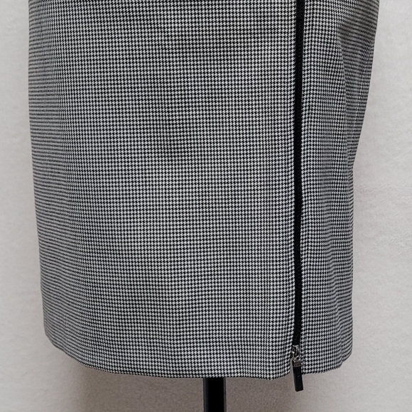 Ralph Lauren Vintage 90s Black Gray Houndstooth Full-zip High Waisted Mini Skirt - Picture 5 of 12